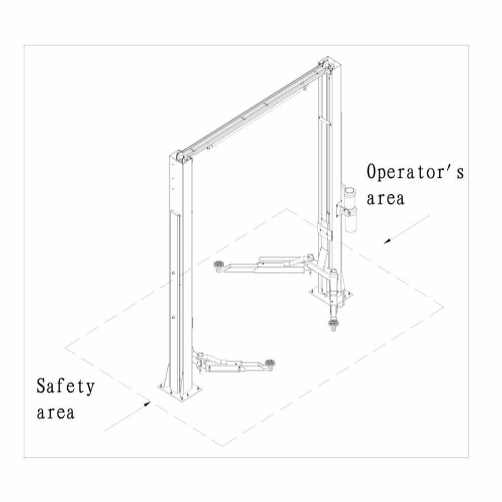 L1200l 2 Post Lift Overhead Auto Lift 12,000 Lb. Capacity Truck Hoist