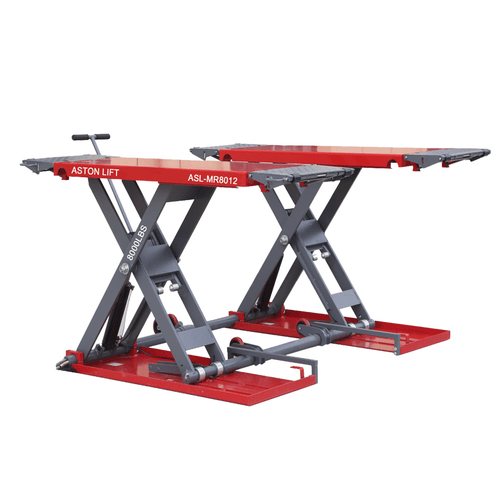 Aston 8000lb Car auto Scissor Lift Mid-Rise Electric Lock Release Max Height 47″
