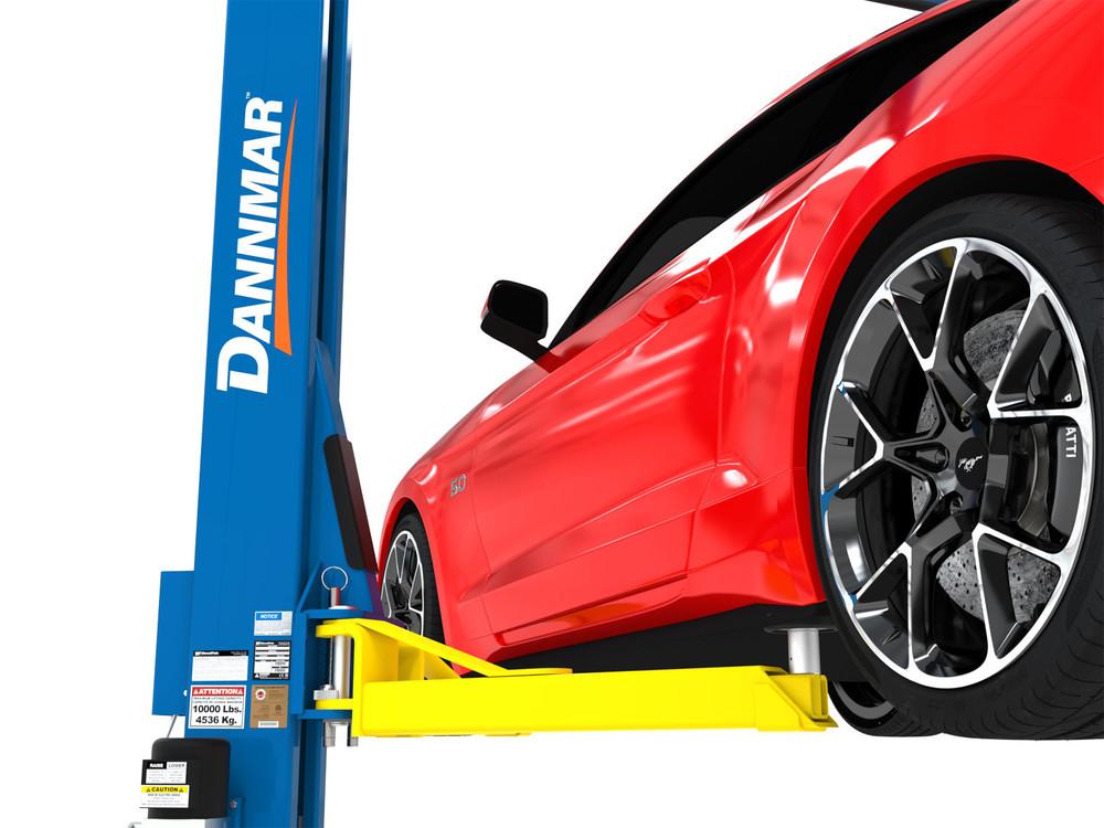 Dannmar D2-10A 10,000-lbs. Capacity Two-Post Lift / Asymmetric / Includes Stackable Pads and Adapters