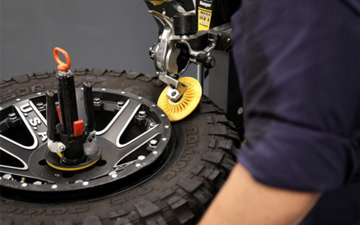 Ranger RV1 wheel guardian touchless tire changer – yellow/gray