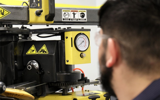 Ranger RV1 wheel guardian touchless tire changer – yellow/gray