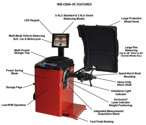 Tuxedo WB-CB66-VE wheel balancer