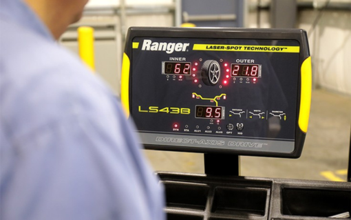 Ranger LS43B wheel balancer / 3d quick-touch laser-spot / 36 mm shaft – yellow/gray
