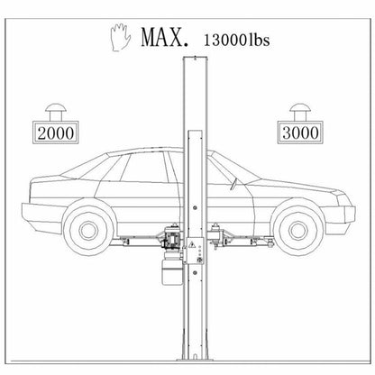 L1200l 2 Post Lift Overhead Auto Lift 12,000 Lb. Capacity Truck Hoist