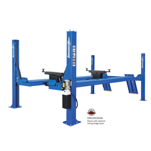 Forward lift CRO14 14,000 lb four-post lift – 182.5" max wheelbase